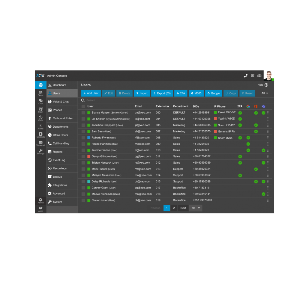 3cx ip santral