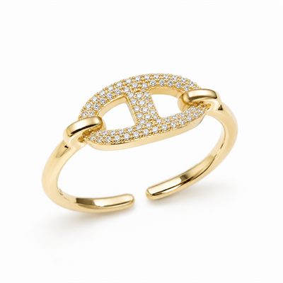 14k Gold Taşlı Serçe Yüzük