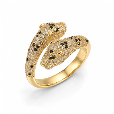 Twin Panther Gold Yüzük