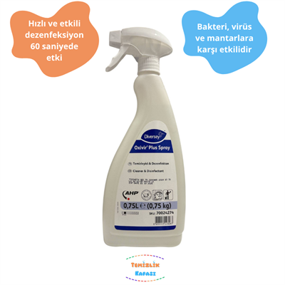 Diversey Oxivir Plus Sprey 0.75L | Yüzey Temizleyici ve Dezenfektan