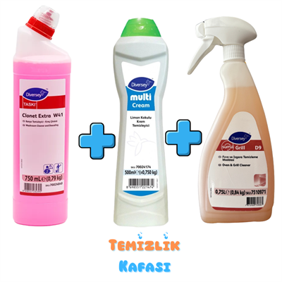 Diversey Suma Grill D9 750 ml + Clonet Extra W41 750 ml- Multi Cream 