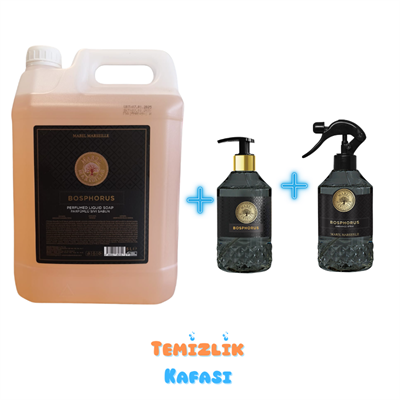 Mabel Marseille Bosphorus Parfümlü Sıvı Sabun ve Oda Spreyi 3'lü Set – 5 L + 500 ml + 500 ml