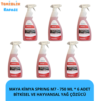 Maya Kimya Spring M7 Bitkisel ve Hayvansal Yağ Çözücü 750 ml x 6 Adet
