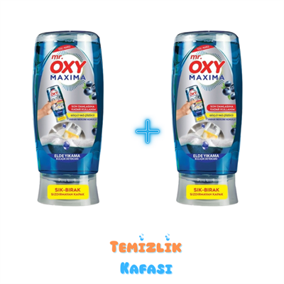 Mr. Oxy Maxima Elde Yıkama Bulaşık Deterjanı 2'li Set - Yaban Mersini Kokulu 750 ml x 2 (Sık-Bırak Kapak)