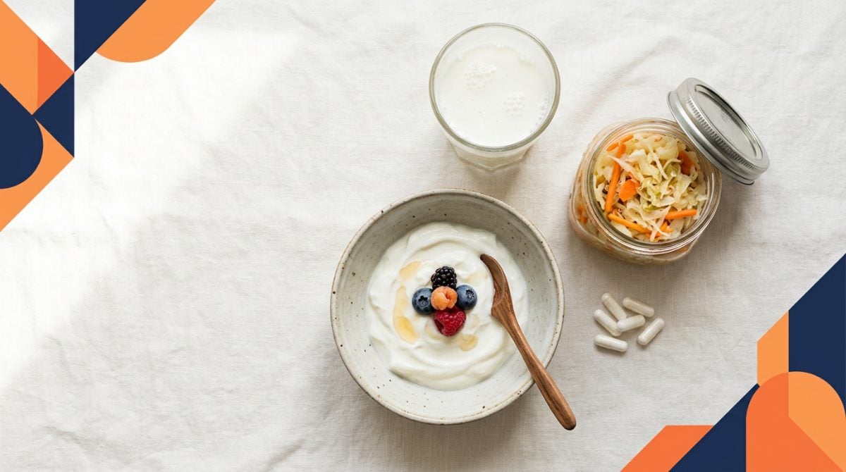 Probiyotik kaynakları: yoğurt, kefir ve fermente sebzeler ile probiyotik kapsülleri