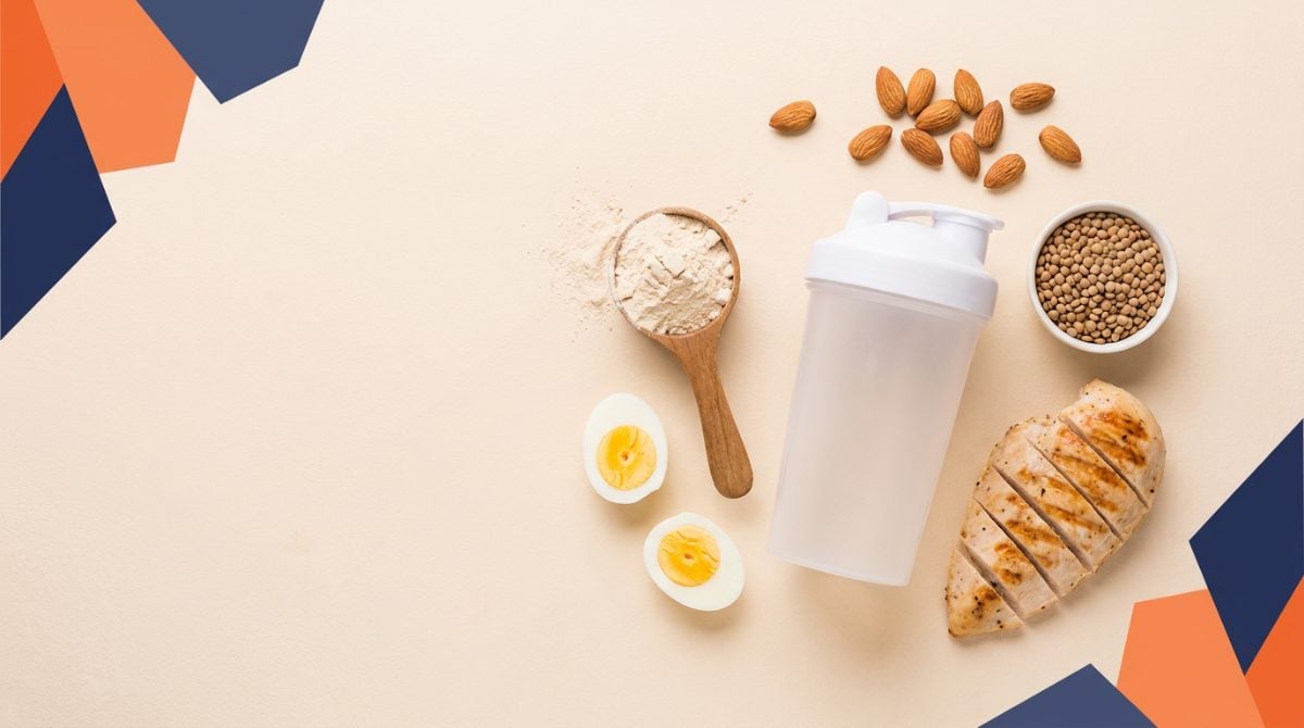 Whey, kazein ve bitkisel protein tozları ile protein açısından zengin besinler