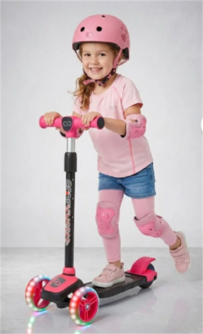 Cool Wheels Led Işıklı 3 Tekerlekli Yükseklik Ayarlı Twist Scooter Pembe