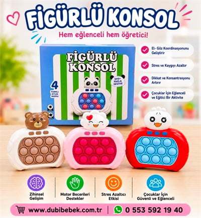 Işıklı Sesli Pilli Pop İt Oyun Konsolu