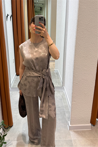 2'li Jakar Baskılı Bluz Pantolon Takım 