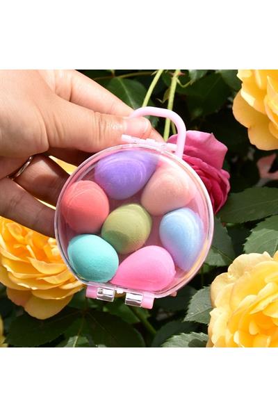 8li Seyehat Çantalı Mini Makyaj Süngeri