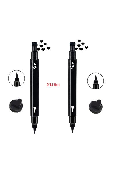 Kalp Desenli Çift Taraflı Eyeliner Iki Adet X2