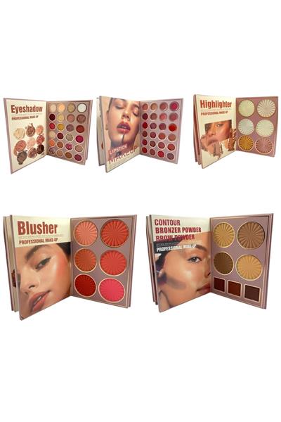 Kitap model makyaj seti paleti 5 Katlı