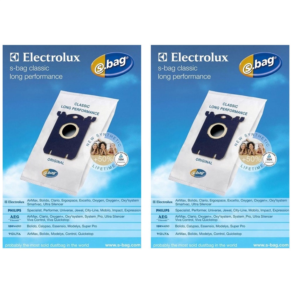 Electrolux E201B S-Bag Classic Long Performans, Toz Torbası 2'li Paket |  Süpürge Sepeti