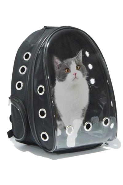 Kedi Köpek Taşıma Çantası, Sıvı Geçirmez, XRAY Şeffaf PVC Ön Panel, 14 Hava Kanallı, 2 File Cepli