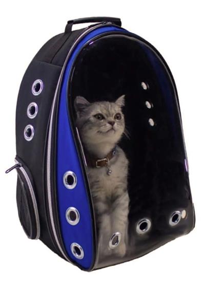 Şeffaf Hava Kanallı Kırılmaz Cam Kedi Köpek Taşıma Seyahat Çanta 42*22*33 Cm