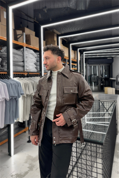 Kahve Giesto Deri Ceket