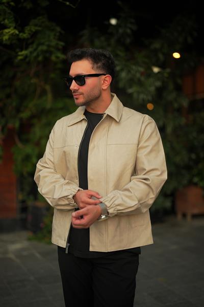 Krem Premium Deri Ceket