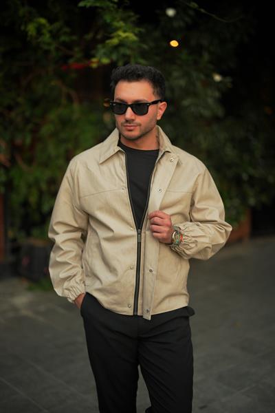 Krem Premium Deri Ceket