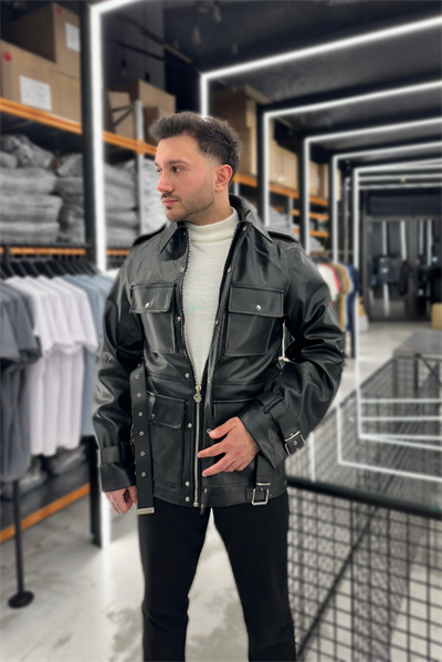 Siyah Giesto Deri Ceket