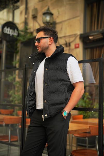 Siyah Kadife Sıfır Kol Yelek
