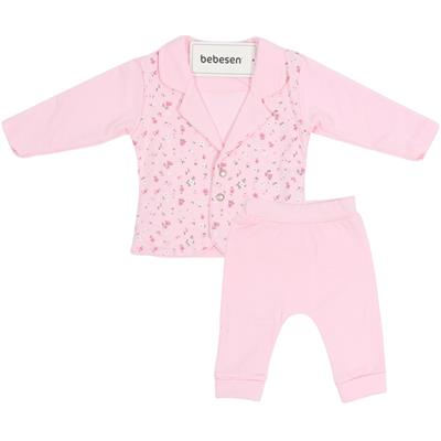  Pembe 3lü Ceket Takımı