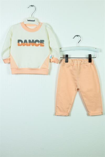 Dance Nakışlı Kız Bebek İkili Takım - 6-18 Ay - Turuncu