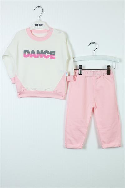 Dance Nakışlı Kız Bebek İkili Takım - 6-18 Ay - Pembe