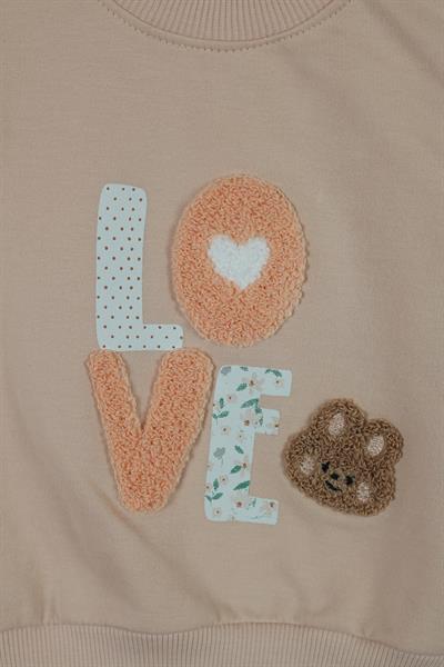 Love Nakışlı Bebek Takım - 6-18 Ay - Kahverengi
