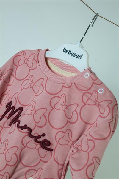Nakışlı Baskılı Minnie Kız Bebek Takımı