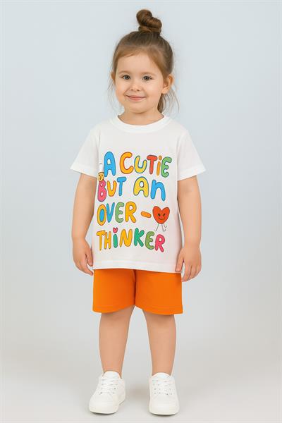 A Cutie But An Over Thinker Baskılı Şortlu Takım