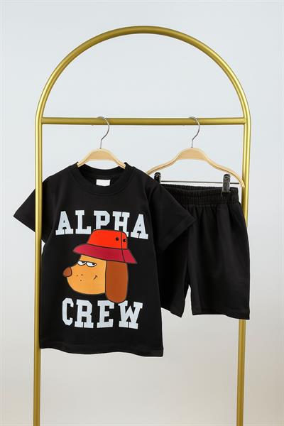 Alpha Crew Baskılı Şortlu Takım