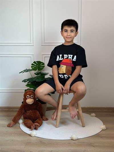 Alpha Crew Baskılı Şortlu Takım