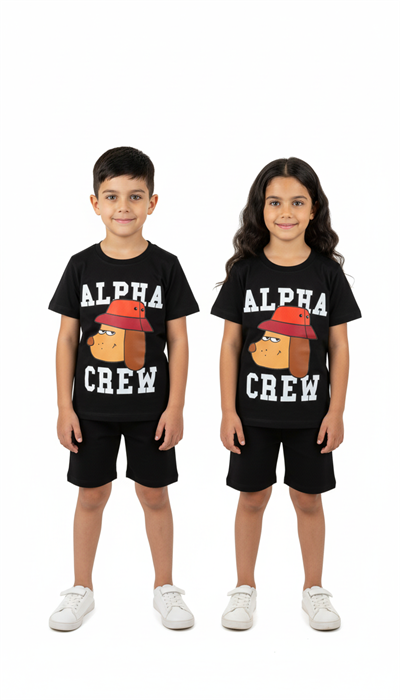 Alpha Crew Baskılı Şortlu Takım