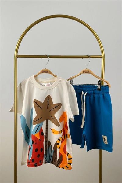 Animal Print Şortlu Takım