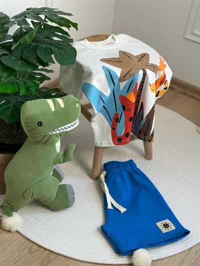 Animal Print Şortlu Takım