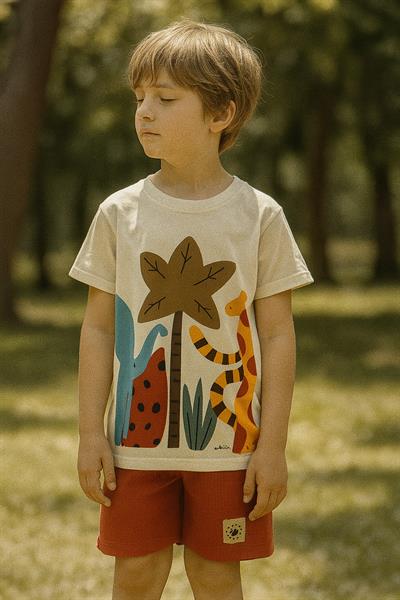 Animal Print Şortlu Takım