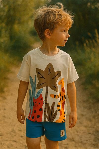 Animal Print Şortlu Takım