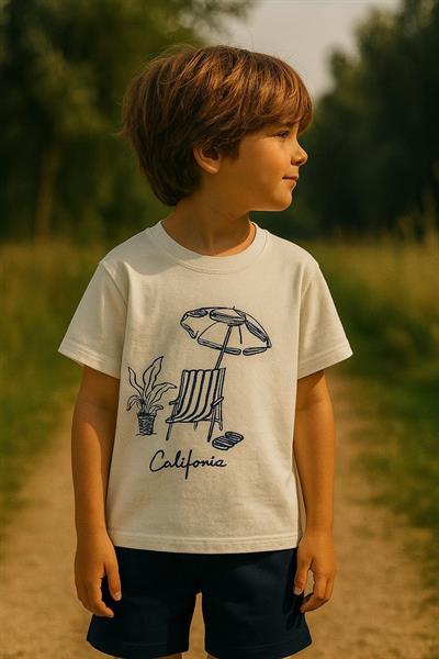 California Baskılı Şortlu Takım