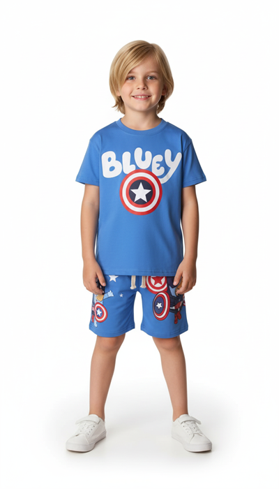 Captain Bluey Şortlu Takım