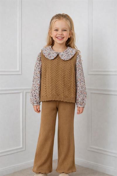 Çiçek Desenli Triko Takım