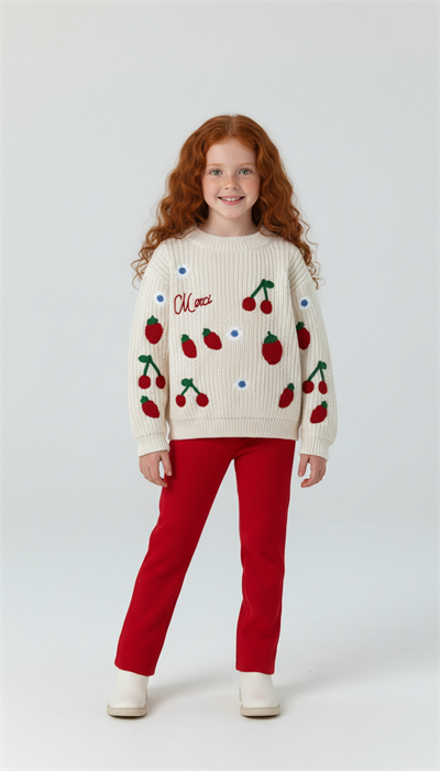 Çiçek Detay Triko Taytlı Takım