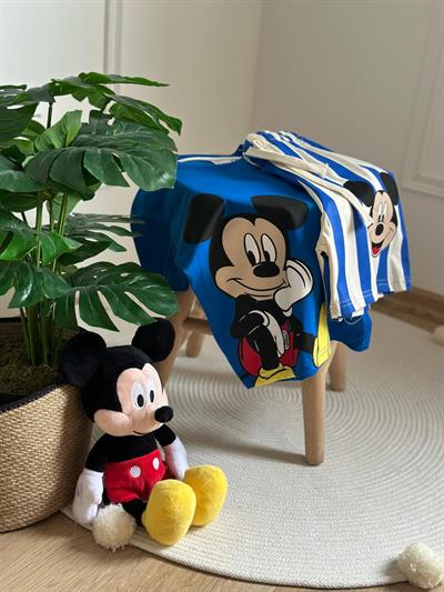 Çizgili Mickey Figürlü Şortlu Takım