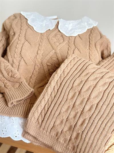 Dantel İşlemeli Triko Takım