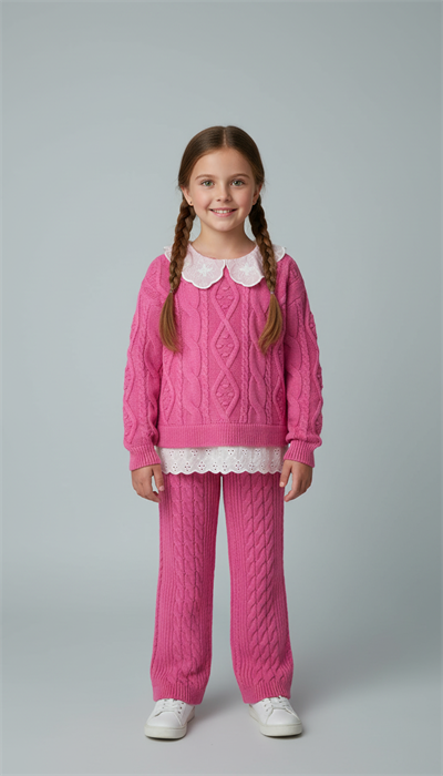 Dantel İşlemeli Triko Takım