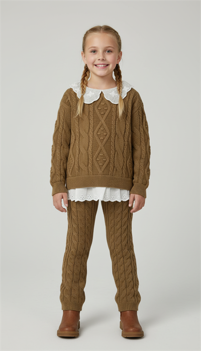 Dantel İşlemeli Triko Takım