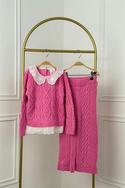 Dantel İşlemeli Triko Takım