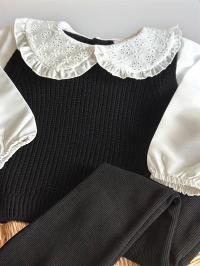 Desenli Yaka Triko Takım