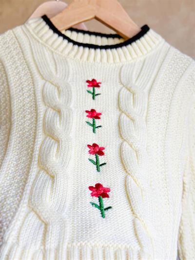 Flower Desenli Triko Takım