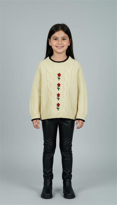 Flower Desenli Triko Takım