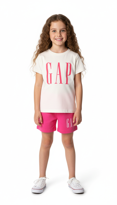 Gap İnce Baskılı Şortlu Takım